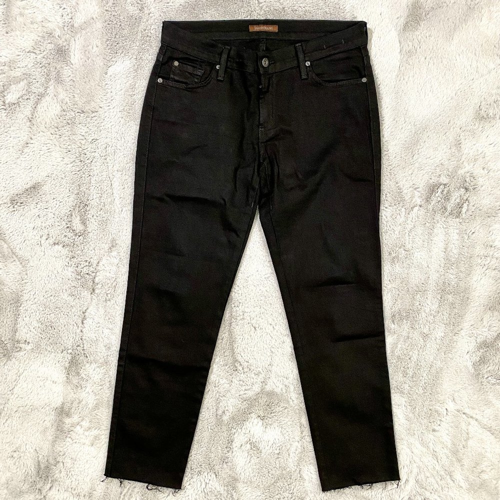 James Jeans Twiggy Women's Skinny Cropped Jeans Black Size 31 Made in USA